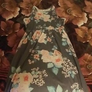 Floral racerback maxi dress with pockets